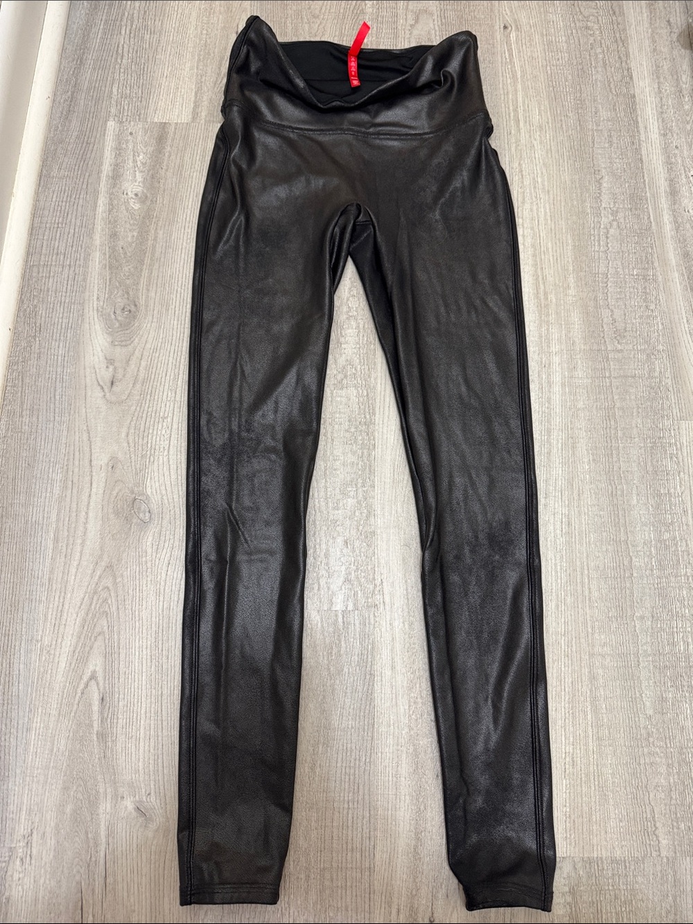 SPANX Black Faux Leather Jeggings